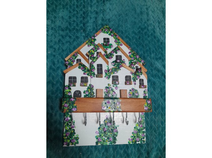 Malovaný věšák 40x25 cm ruze