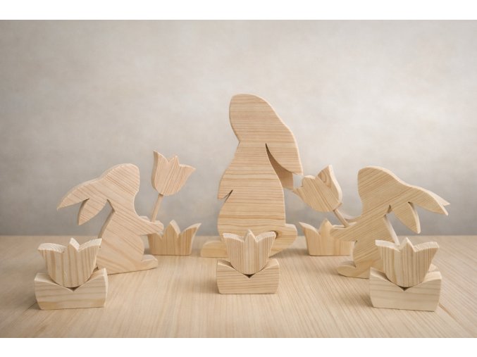 Velikonoční zajíčci,květiny