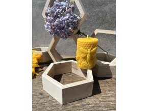 Svíčka válec včela,kvety