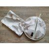 Šedé květy chňapka+utěrka