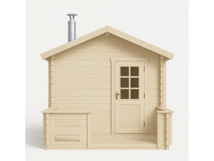 Venkovní roubená sauna 2,7m x2,7 m