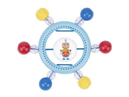 Plastové chrastítko kroužek – robot