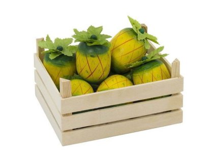 Ananas v dřevěné přepravce, 5 ks
