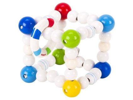 Heimess Modrá kostka s kroužky – hračka pro miminka
