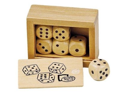 Stolní hra – Hrací kostky v dřevěné krabičce
