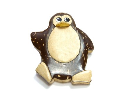 Tučňák - magnetka kokosové dřevo