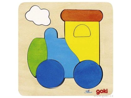 Puzzle na desce – Lokomotiva