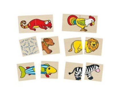 Pexeso a puzzle v jednom – Veselá zvířátka