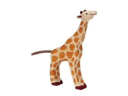 Žirafa malá, krmící se – dřevěné zvířátko