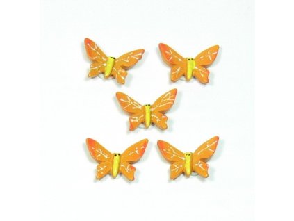 Motýl oranžový - keramický, 5ks