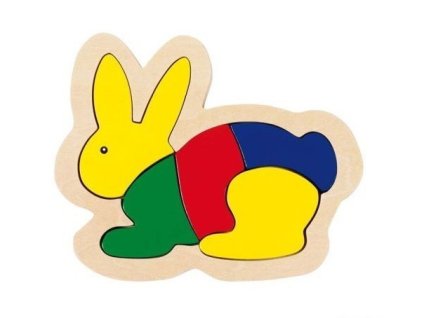 Dřevěné puzzle v rámečku – Zajíc
