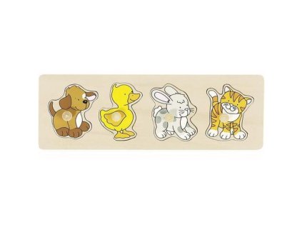 Puzzle s dřevěnými úchytkami – Zvířátka II
