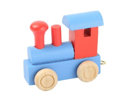 Lokomotiva modročervená - barevný vlak