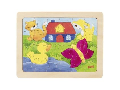 Goki Puzzle domek a louka - 24 dílů