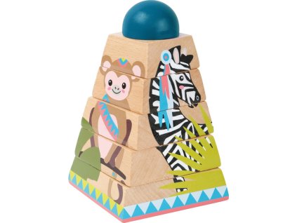 11090 legler small foot wuerfelpuzzle turm jungle fsc a