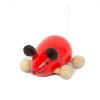 Dřevěná Myška červená na kolečkách