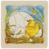 Slepička – vývojové vrstvené puzzle ze dřeva, 4 vrstvy, 44 díly