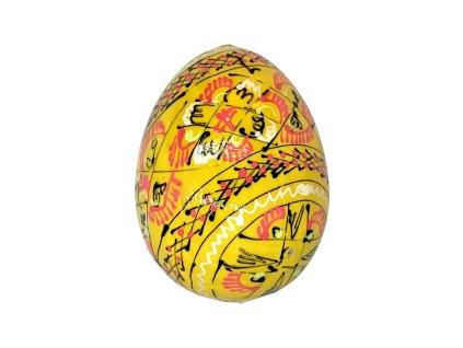 Dřevěná kraslice - Základní vzor č. 9 - ŽLUTÁ