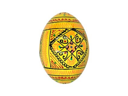 Dřevěná kraslice - Základní vzor č. 6 - ŽLUTÁ