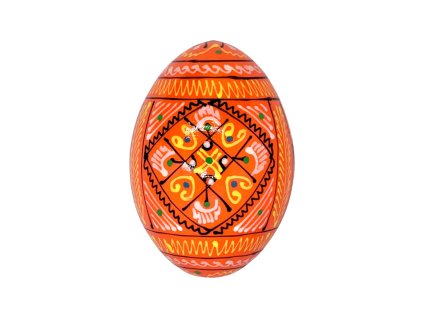 Dřevěná kraslice - Základní vzor č. 6 - ORANŽOVÁ