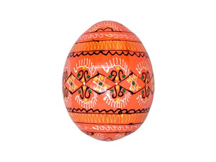 Dřevěná kraslice - Základní vzor č. 7 - ORANŽOVÁ