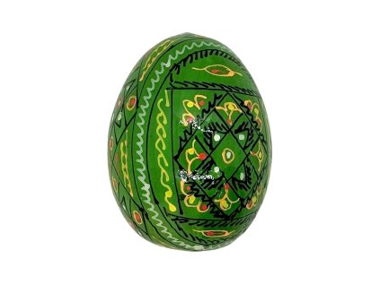 Dřevěná kraslice - Základní vzor č. 8 - ZELENÁ 1