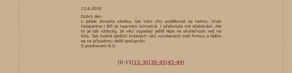 Staré recenze zákazníků – pokračování