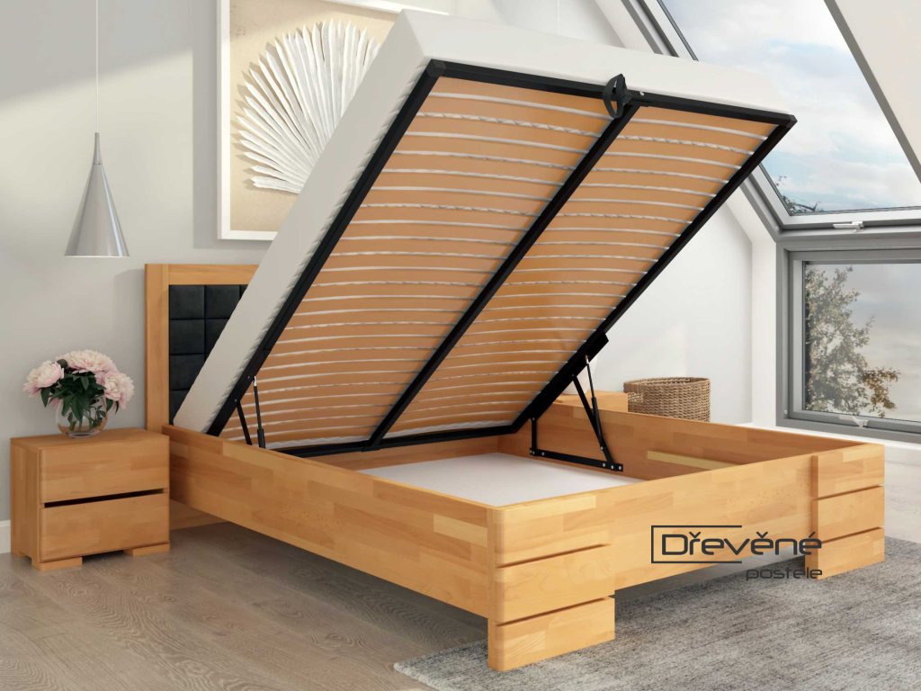 Buková postel s úložným prostorem - Gotland