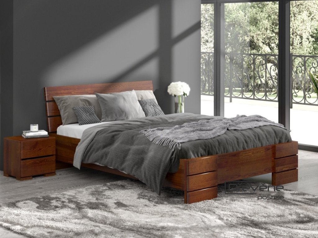 Zvýšená postel Sandemo - borovice