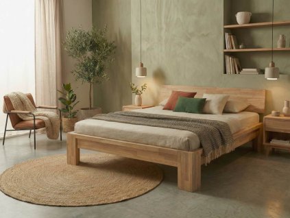 Dubová postel Montana Sonoma