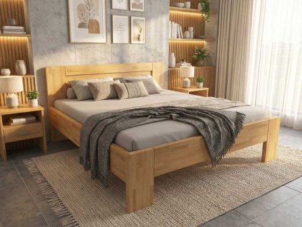 Buková zvýšená manželská postel 180x200 - Montana Supra