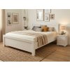 Bílá zvýšená manželská postel z masivu borovice