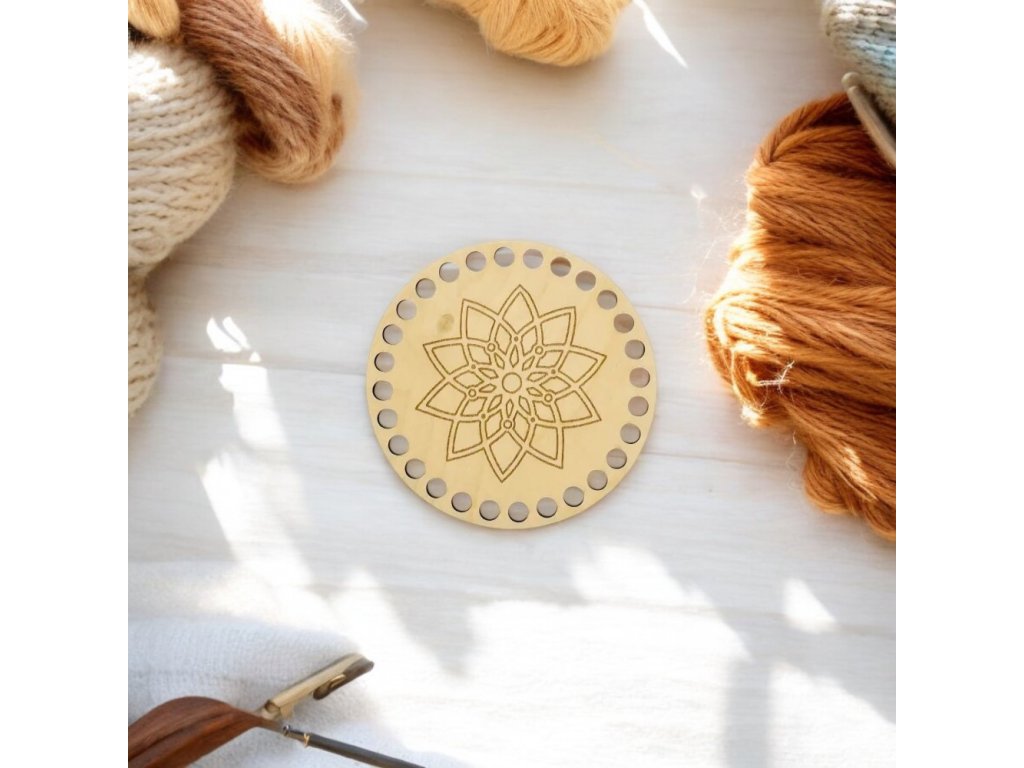 Dno/víko na háčkovaný košík 8 cm mandala