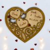 Dřevěný podnos na prstýnky srdce s přívěsky