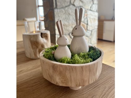 Dřevěná figurka minimalistického zajíčka