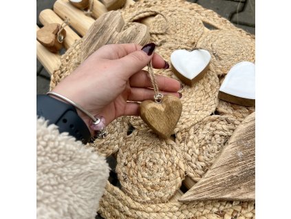 Srdce ve třech variantách na zavěšení (rustic, bílá, přírodní)