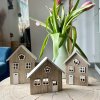 Dřevěné domečky s patinovou střechou - ve čtyřech velikostech