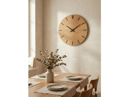 Dubové hodiny s černými ručičkami | Elegantní minimalistický design