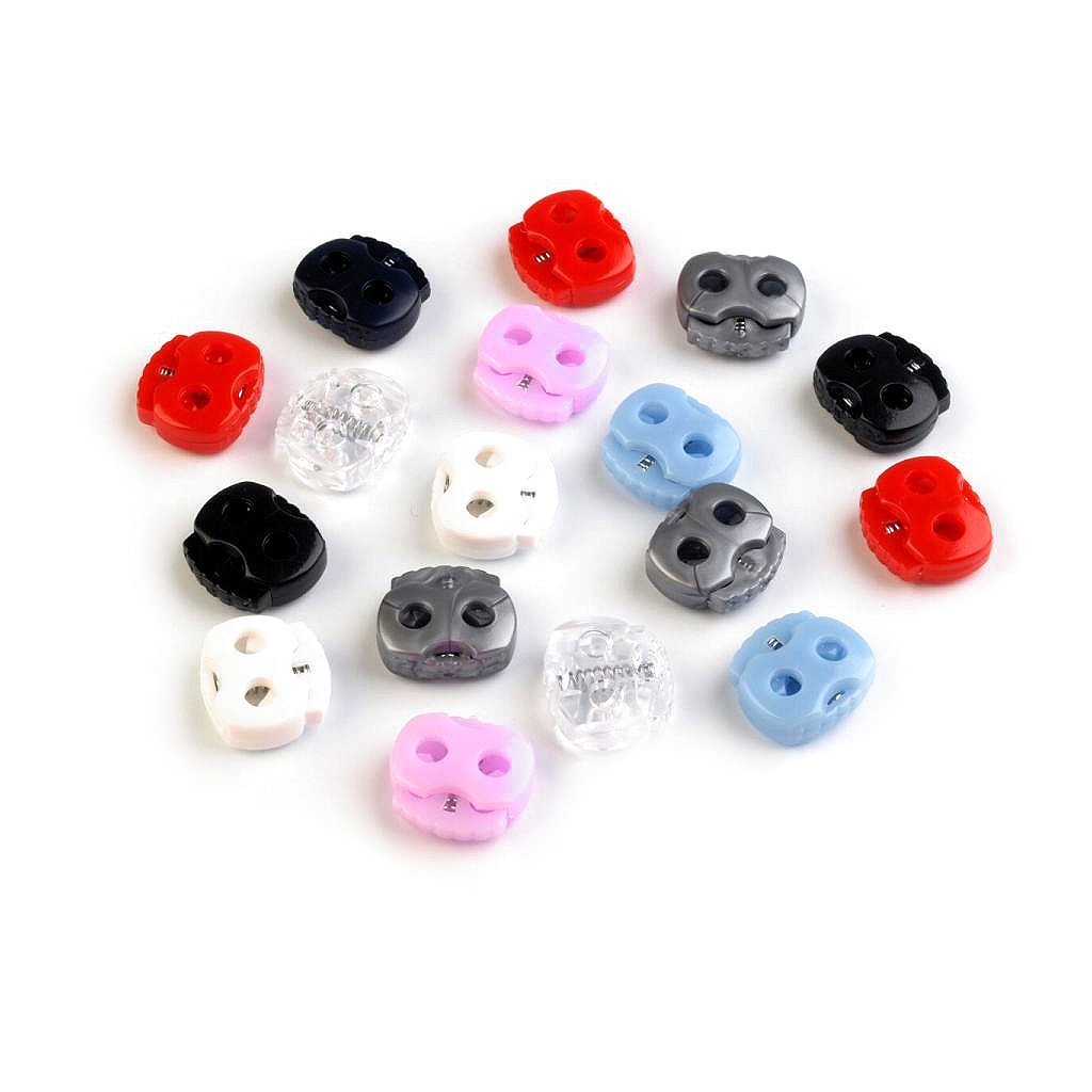 Brzdičky s dvěmi dírkami 15x15 mm malé (Varianta 1 (332) černá, Balení 10 ks)