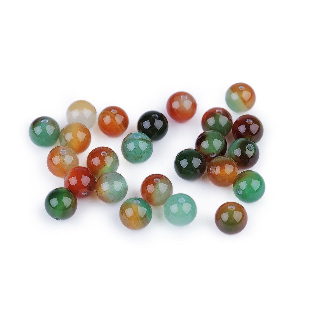 Achát multicolor dobarvený, minerální korálky Ø8 mm
