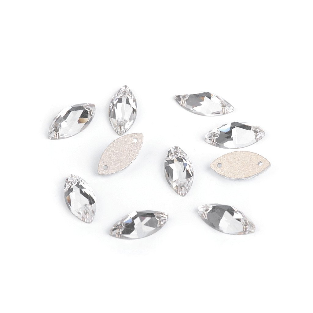 Broušené kamínky naveta našívací (Varianta 1 crystal, Balení 63 ks)