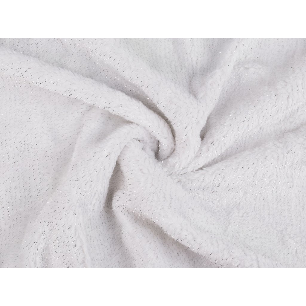Kožešina s lurexem (Varianta 1 (335 g/m²) bílá stříbrný lurex, Balení 1 m)