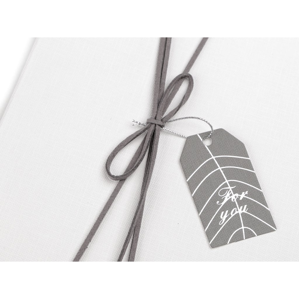 Dárková krabice s mašlí a visačkou