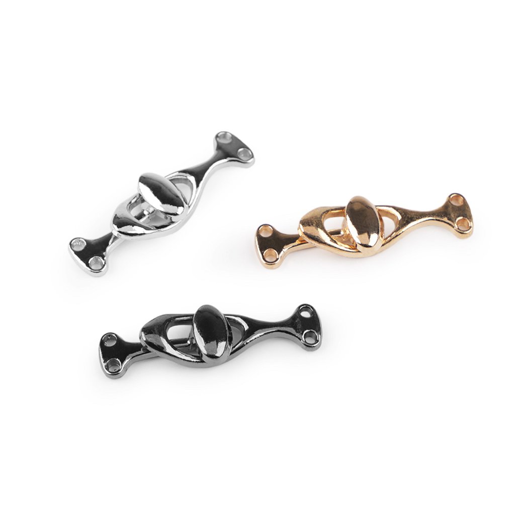 Kovové ozdobné zapínání 10x36 mm (Varianta 1 nikl, Balení 1 pár)