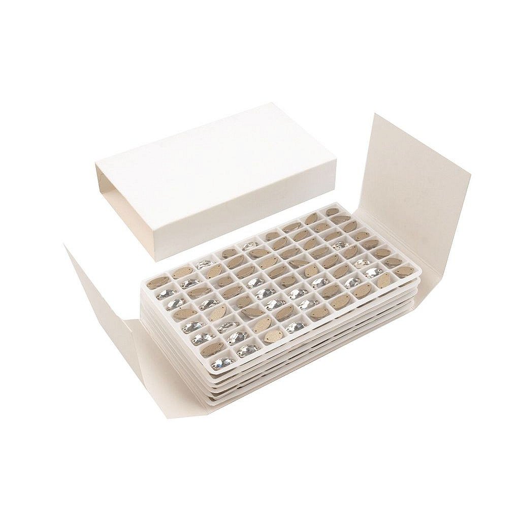 Broušené kamínky naveta našívací (Varianta 1 crystal, Balení 12 ks)