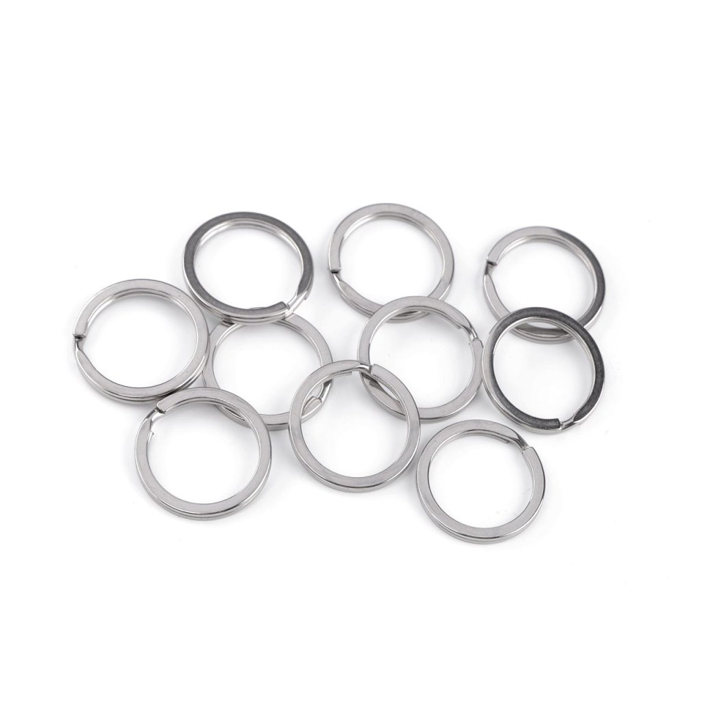 Kroužek na klíče z chirurgické oceli Ø25; 28; 32 mm plochý (Varianta 1 (25 mm) nikl, Balení 10 ks)