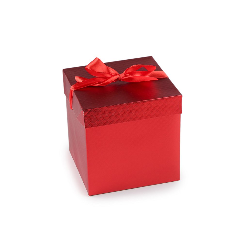 Dárková krabička s mašlí metalická (Varianta 1 stříbrná, Balení 1 ks)