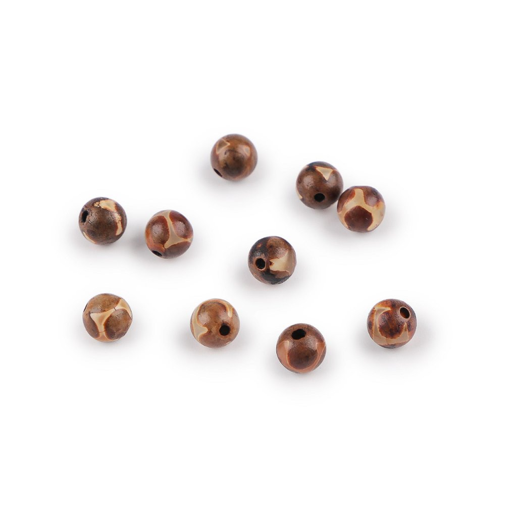 Achát Dzi syntetický, minerální korálky Ø6 mm