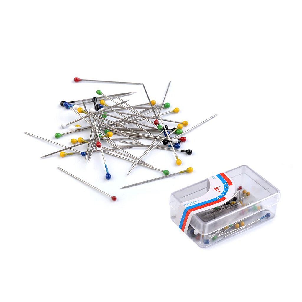 Špendlíky s plastovou hlavičkou délka 27 mm (Varianta mix barev, Balení 20 krab.)