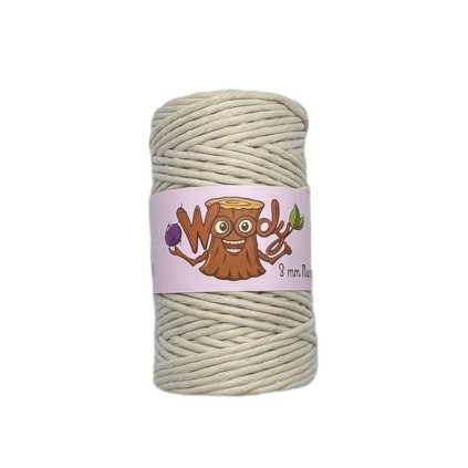 Woody Macrame 3 mm Béžová